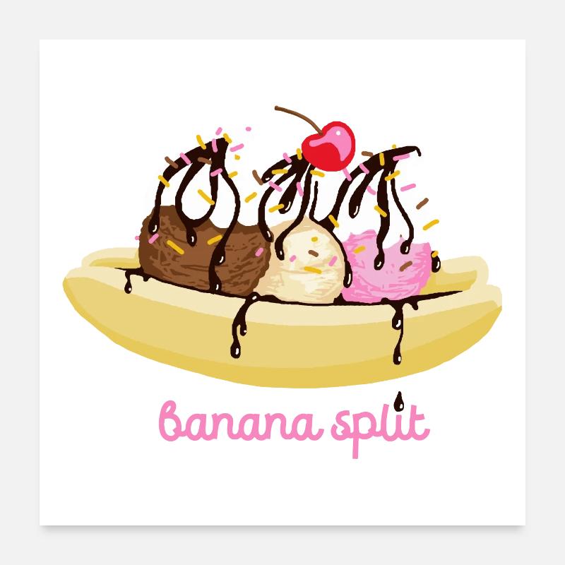 Bananensplit Poster 60x60 cm