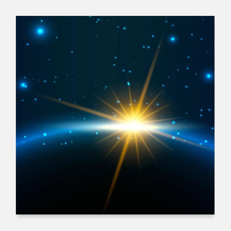 Espace, espace, terre, ciel étoilé Poster 60 x 60 cm