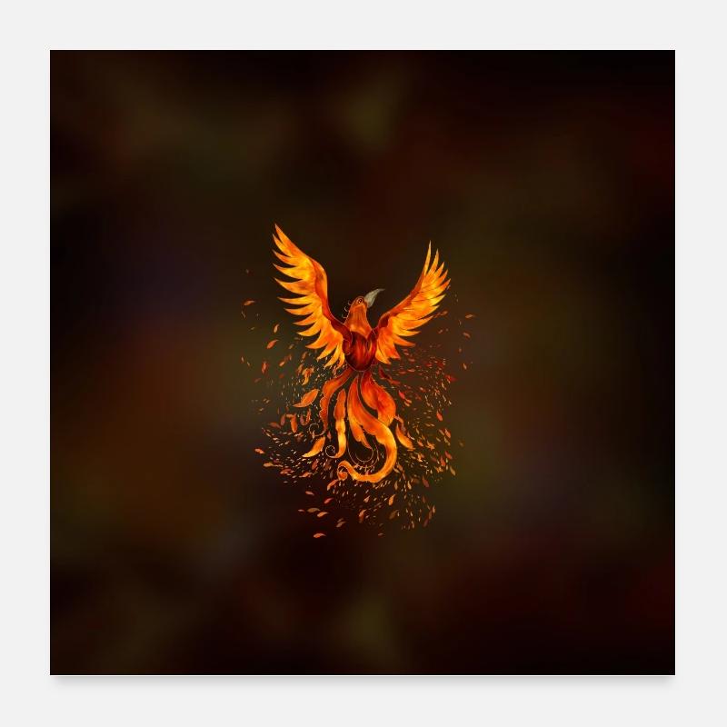 Rising Phoenix Bird Poster 24" x 24" (60x60 cm)