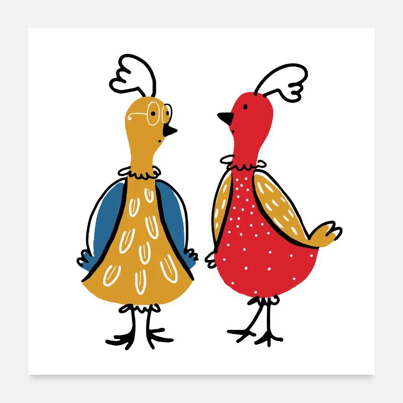 hens Poster 24" x 24" (60x60 cm)