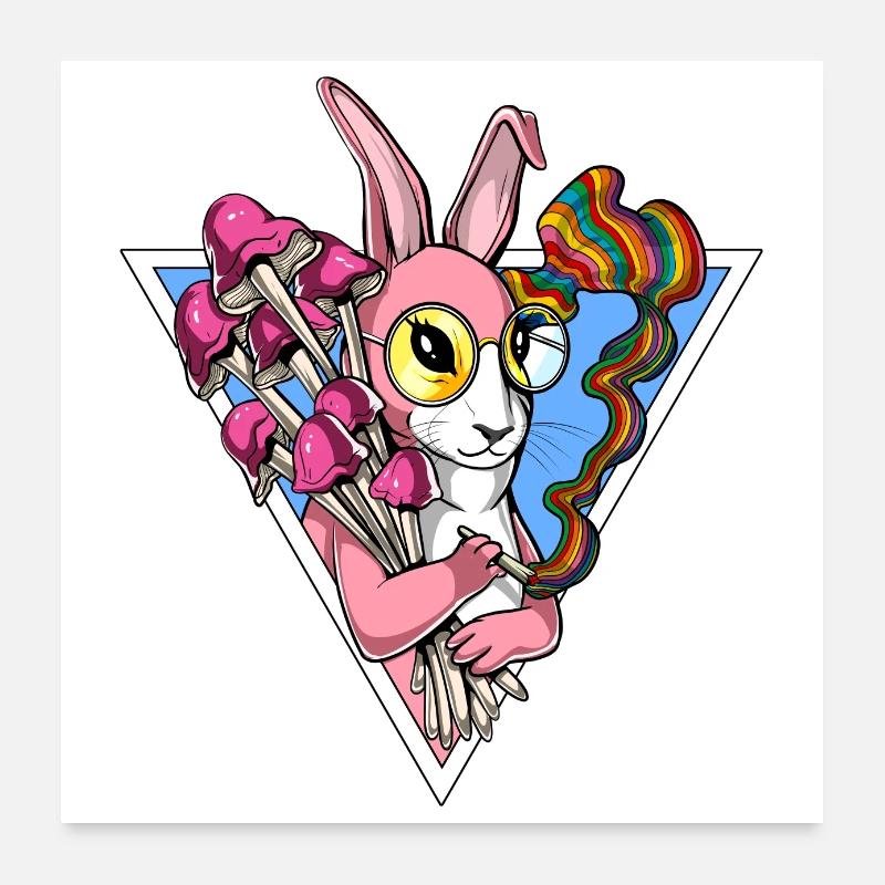 Psychedelic Rabbit Poster 24" x 24" (60x60 cm)