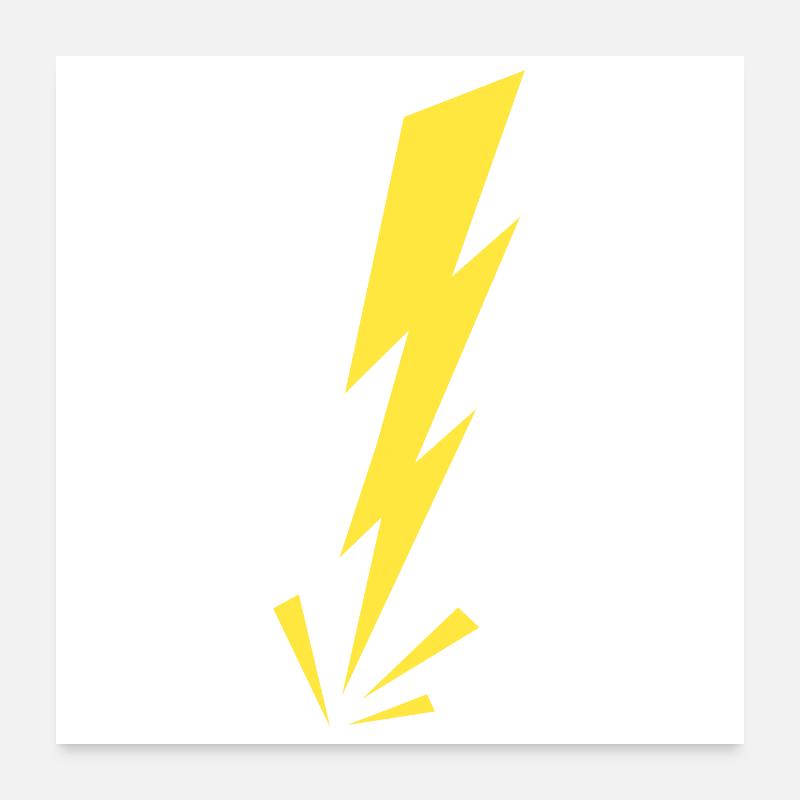 Lightning Thunder Lightning Angry idée cadeau d'avertissement Poster 60 x 60 cm