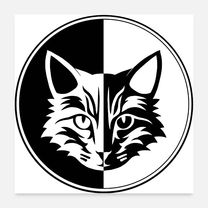 Logo de chat YinYang 1 Poster 60 x 60 cm