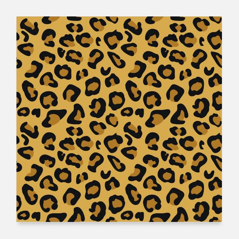 Leopard Muster - Poster 60x60 cm - Weiß