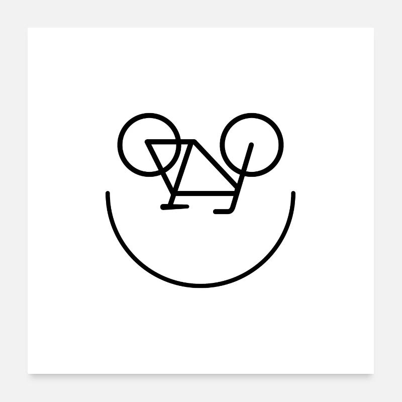 Vélo visage rire - Vélo Cyclisme Cyclisme Poster 60 x 60 cm