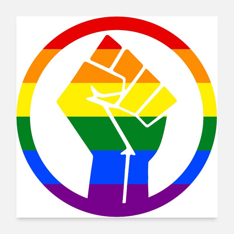 Pugno arcobaleno Poster 60x60 cm