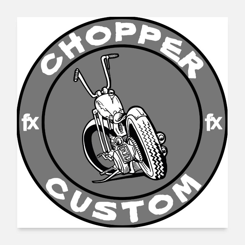 CHOPPER CUSTOM - Poster 24" x 24" (60x60 cm) - white