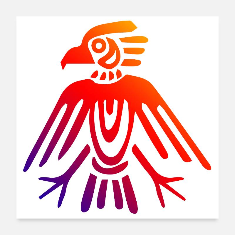 Aztec Symbols Aztec Eagle Tattoo Gift Poster 24" x 24" (60x60 cm)