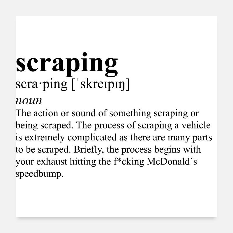 scraping definition schwarz Poster 60x60 cm