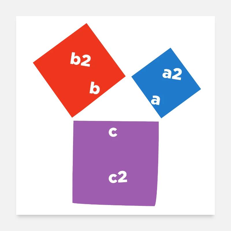 Pythagorean theorem triangle math lover poison Poster 24" x 24" (60x60 cm)