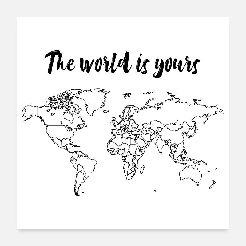 world map Poster 24" x 24" (60x60 cm)