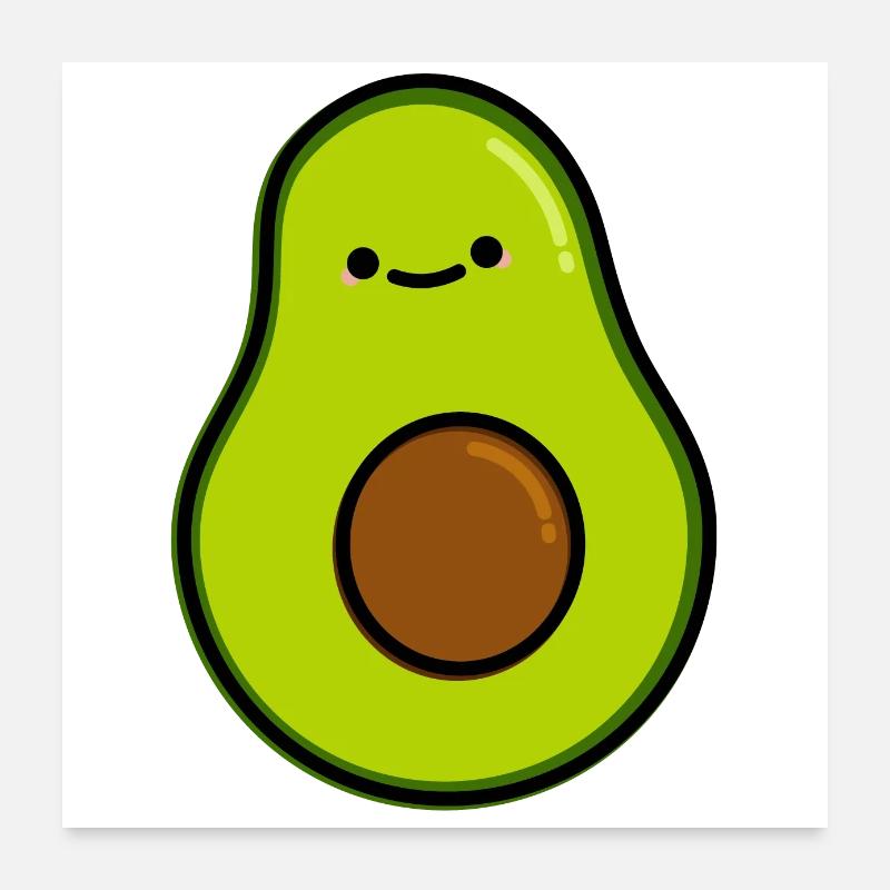 Cute Avocado - Poster 24" x 24" (60x60 cm) - white
