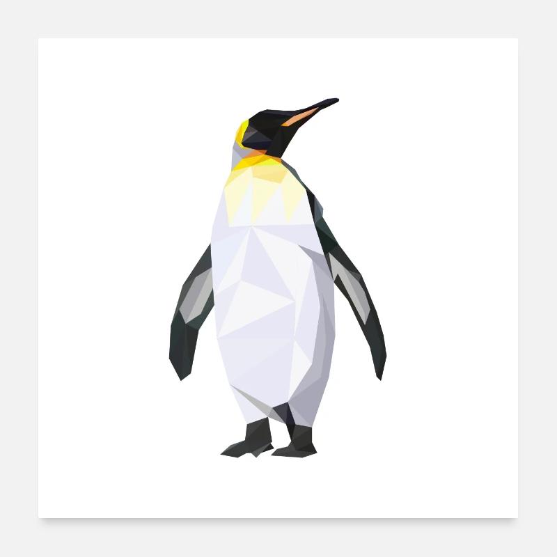Geometrischer Pinguin Geometrisch Poster 60x60 cm