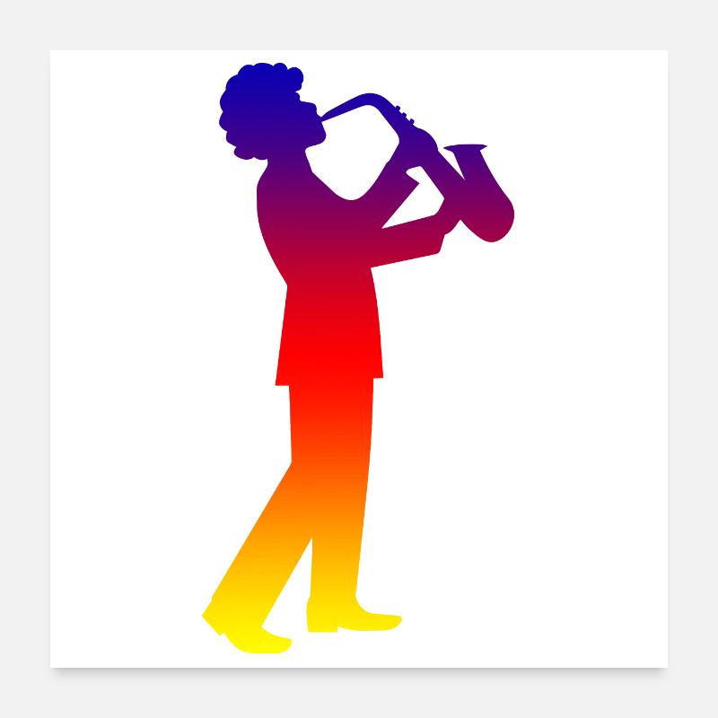 Musik Saxophon Guy Jazz Retro Vintage-Geschenkidee Poster 60x60 cm