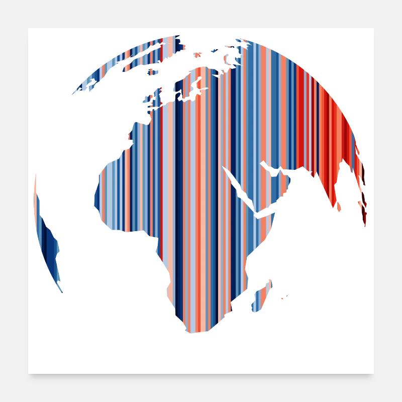 Klimawandel - Warming Stripes - Erde Poster 60x60 cm