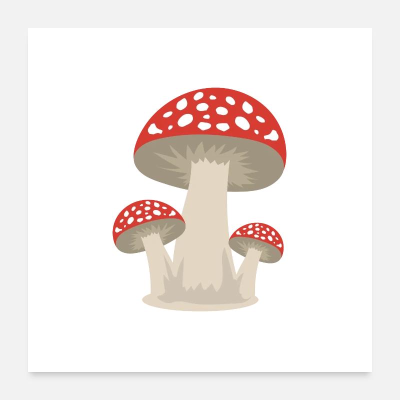 Pilz Glückspilz Wald Geschenkidee Poster 60x60 cm