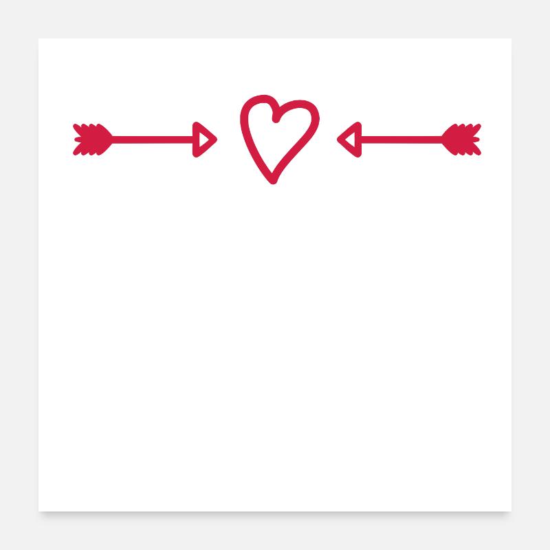 Ornament coeur symbole de flèche Poster 60 x 60 cm