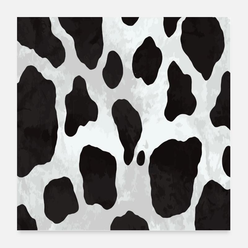 Vache motif noir taches blanches vache Poster 60 x 60 cm