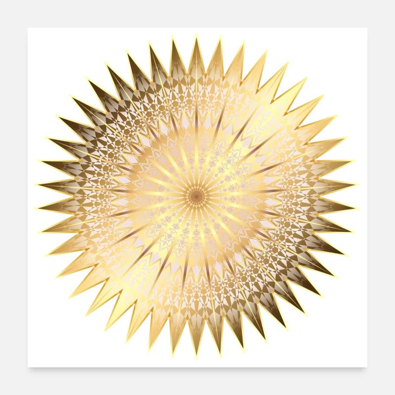 Mandala d'or Poster 60 x 60 cm