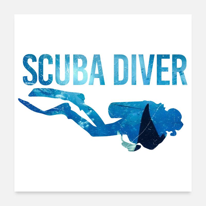 Double Exposure Scuba Diving Scuba Diver Gift Idea Poster 24" x 24" (60x60 cm)