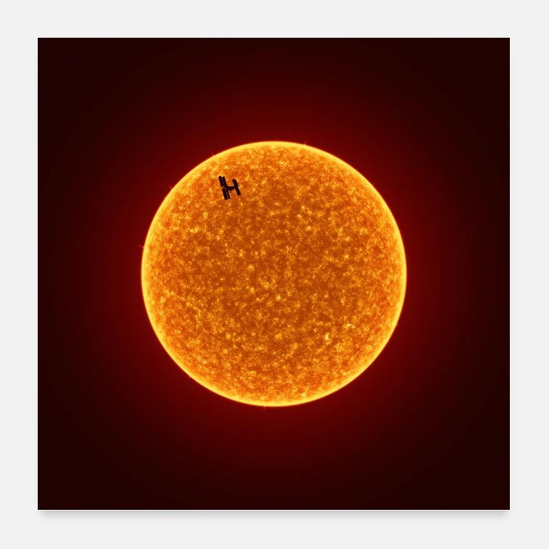 ISS und die Sonne Poster 60x60 cm