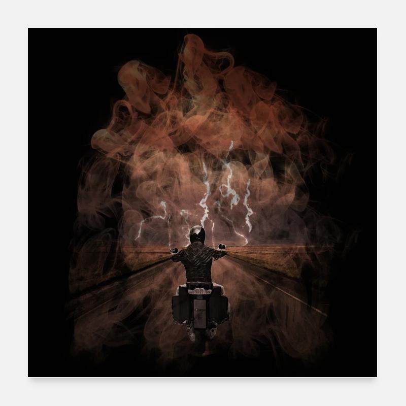 mutiges Bikerplakat Poster 60x60 cm