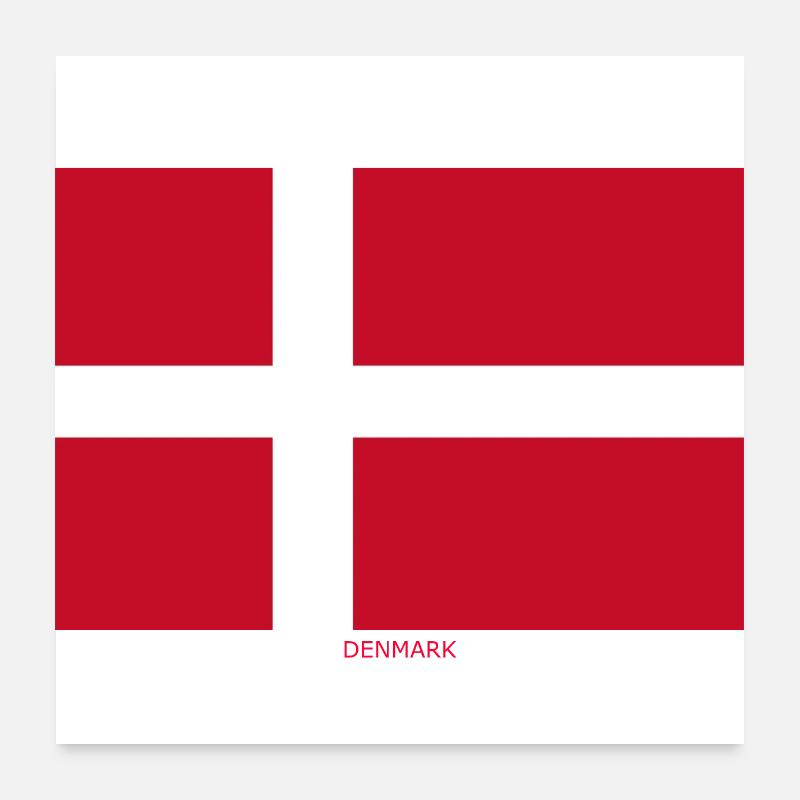 DENMARK FLAG Poster 24" x 24" (60x60 cm)