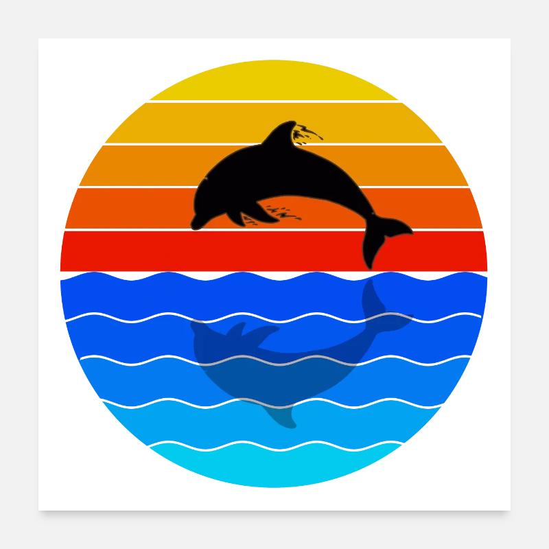Delphin, Ich liebe Delphin Poster 60x60 cm