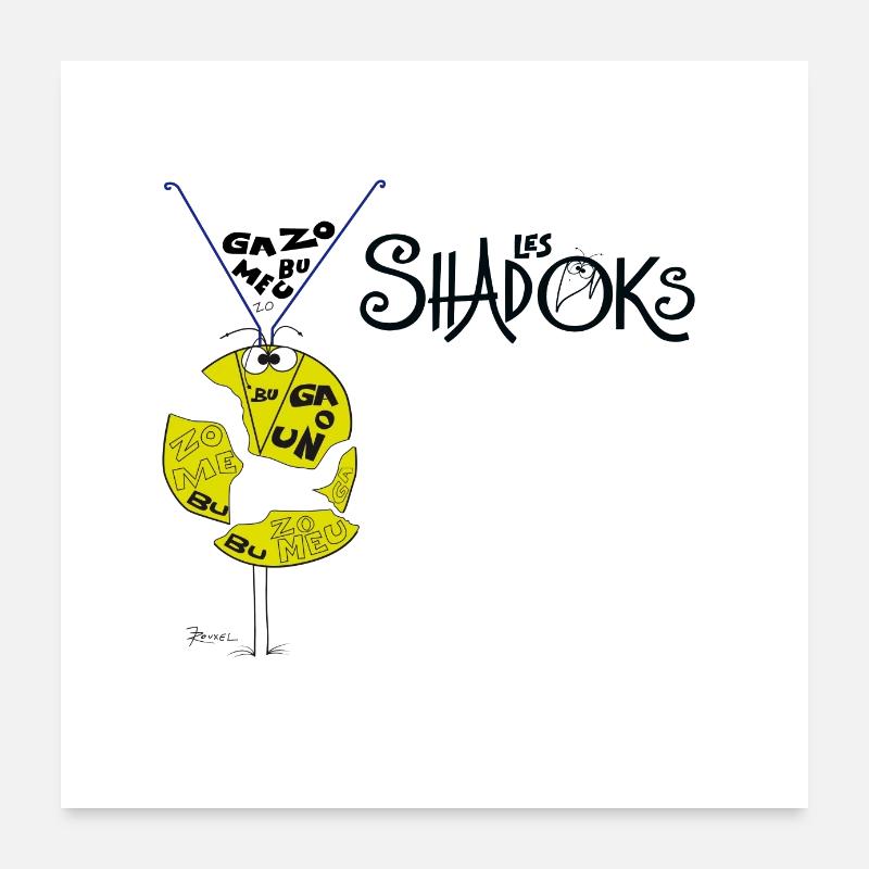Shadoks Puzzle - Poster 60x60 cm - Weiß