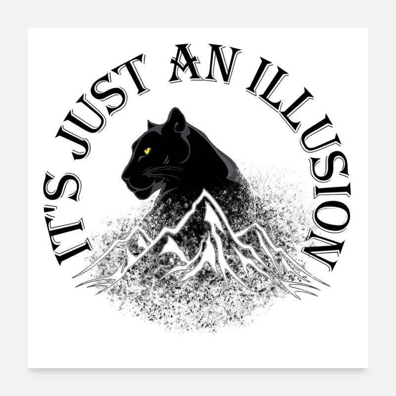 Panthère noire. C'est juste une illusion. - Poster 60 x 60 cm - blanc