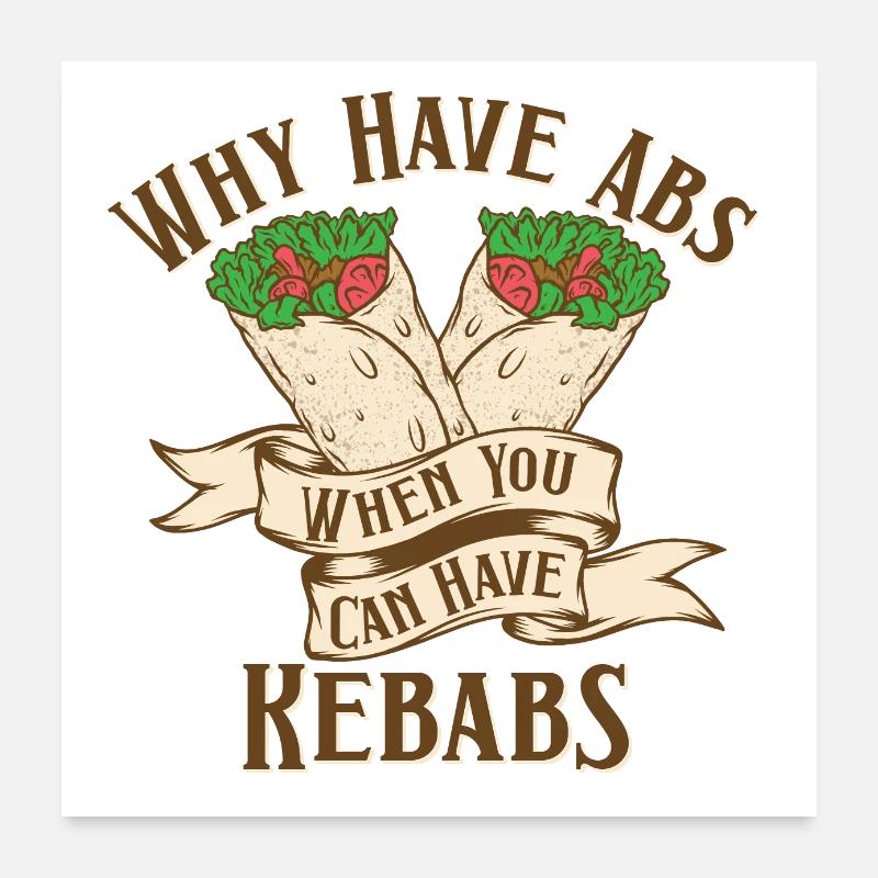 Fast Food Kebab Lover Poster 24" x 24" (60x60 cm)