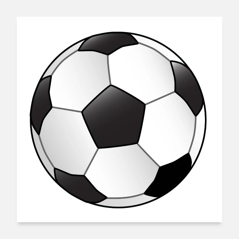 Fußball - Poster 60x60 cm - Weiß