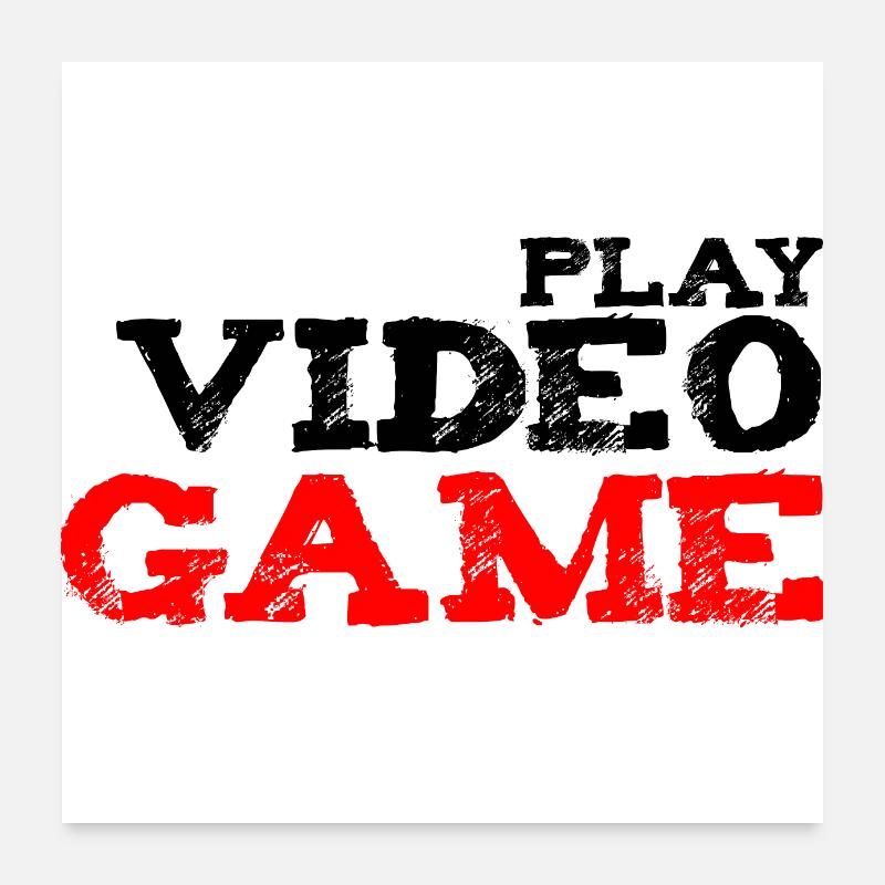 spielt Videospiele Konsole Computer Geschenk geek Poster 60x60 cm