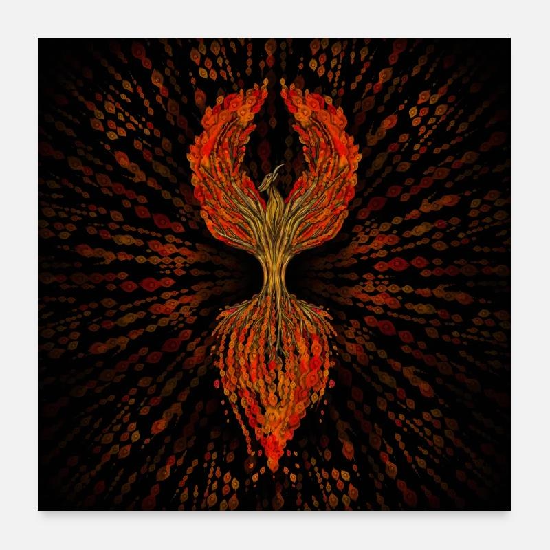 Phönixbaum des Lebens Poster 60x60 cm