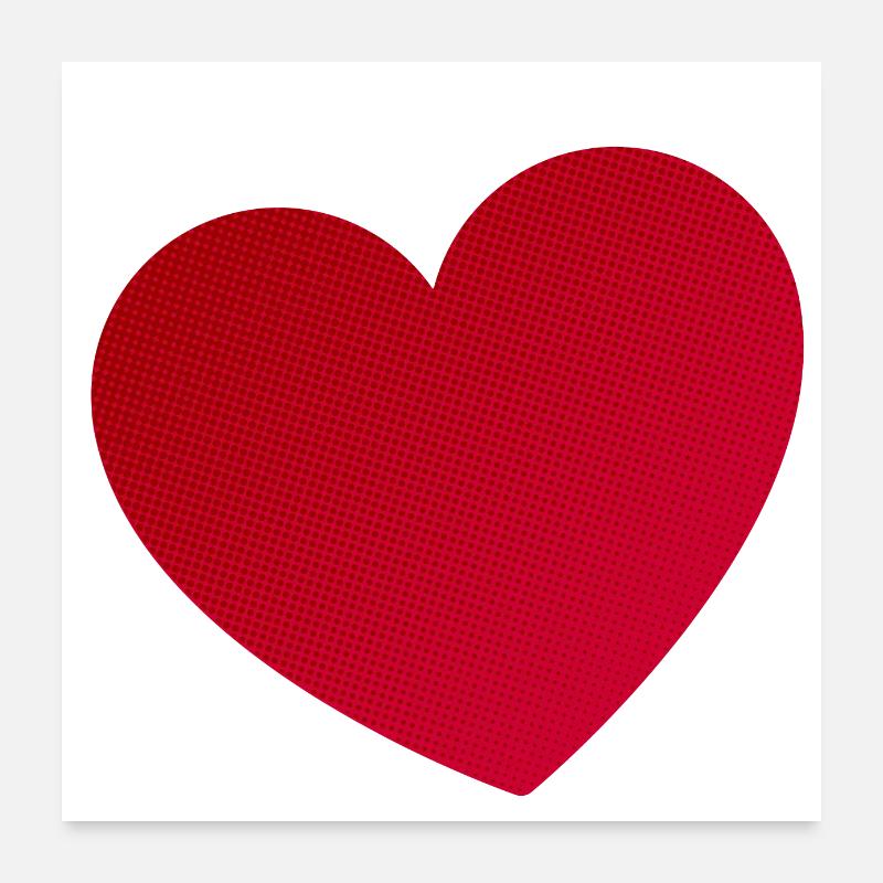 Rotes Herz Poster 60x60 cm