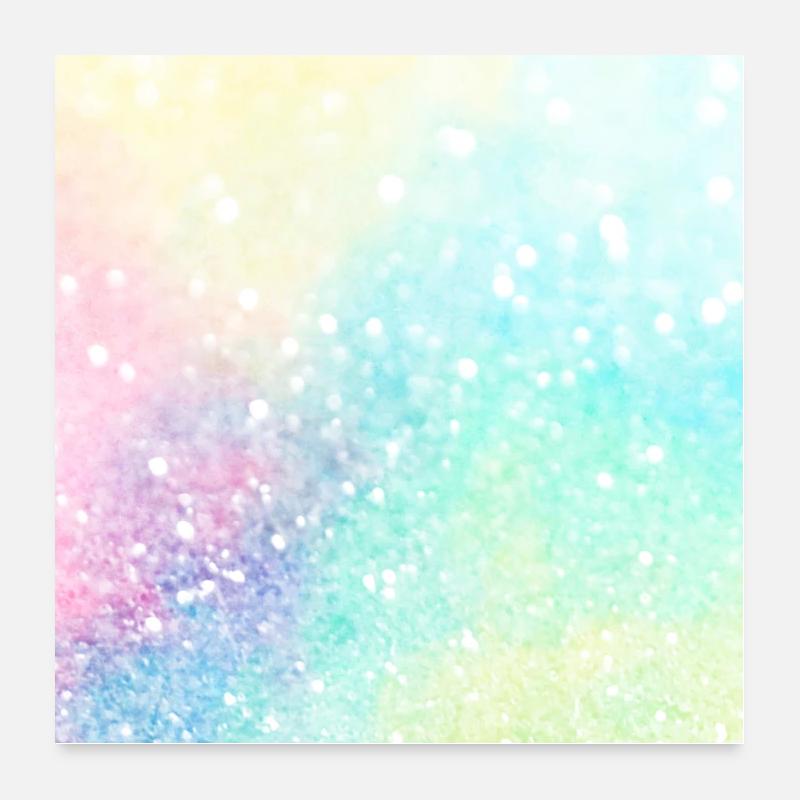 Pretty Pastel Colorful Glitter Bokeh Gradient Poster 24" x 24" (60x60 cm)