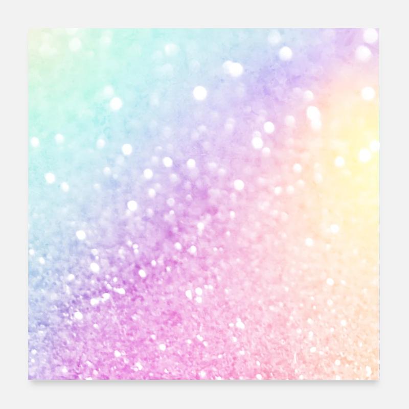 Joli pastel coloré paillettes Bokeh Gradient Poster 60 x 60 cm