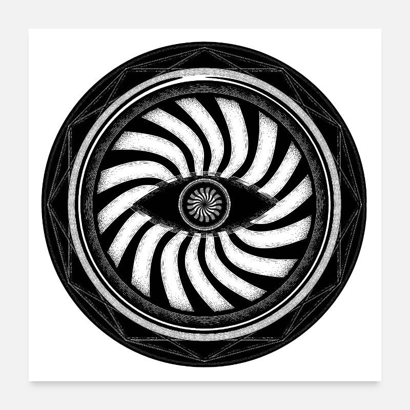 Œil de la Sagesse Psychédélique Poster 60 x 60 cm