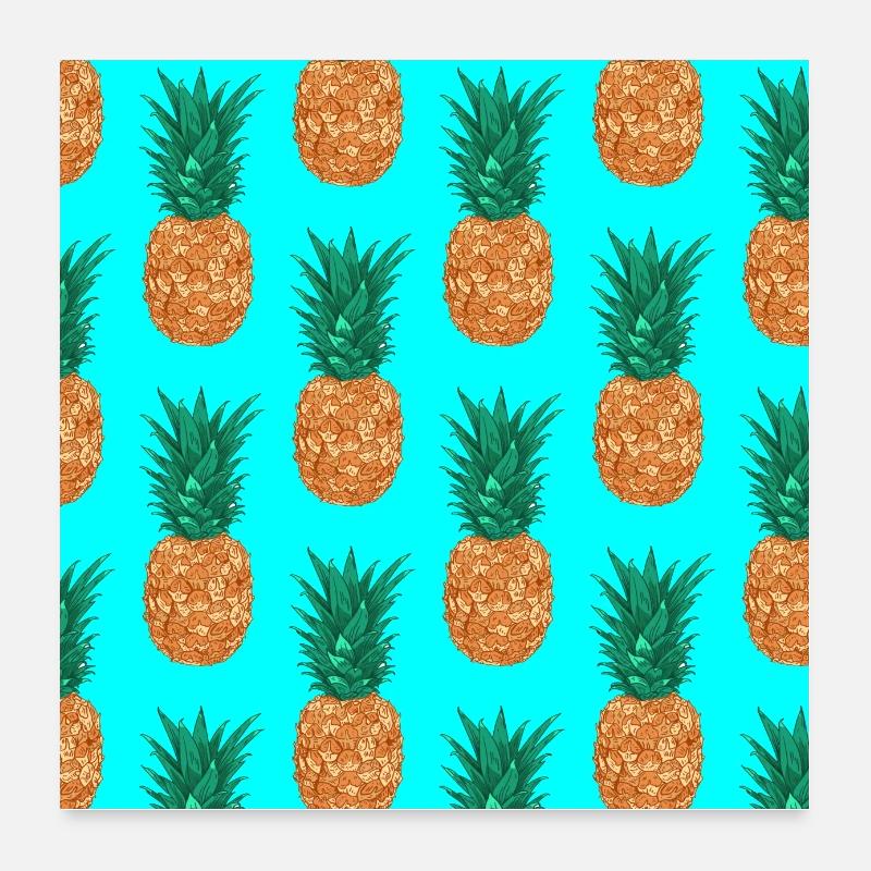 Pineapple Pattern Pineapple Fruits Fruity Pineapple Poster 24" x 24" (60x60 cm)