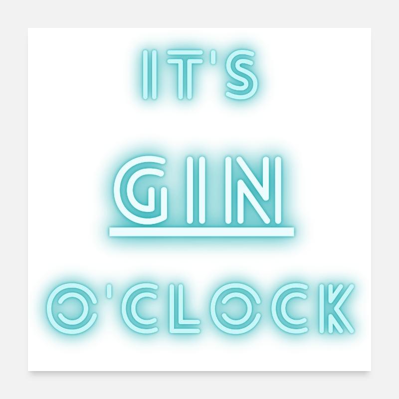 It's Gin o'clock | Gin Poster 60x60 cm