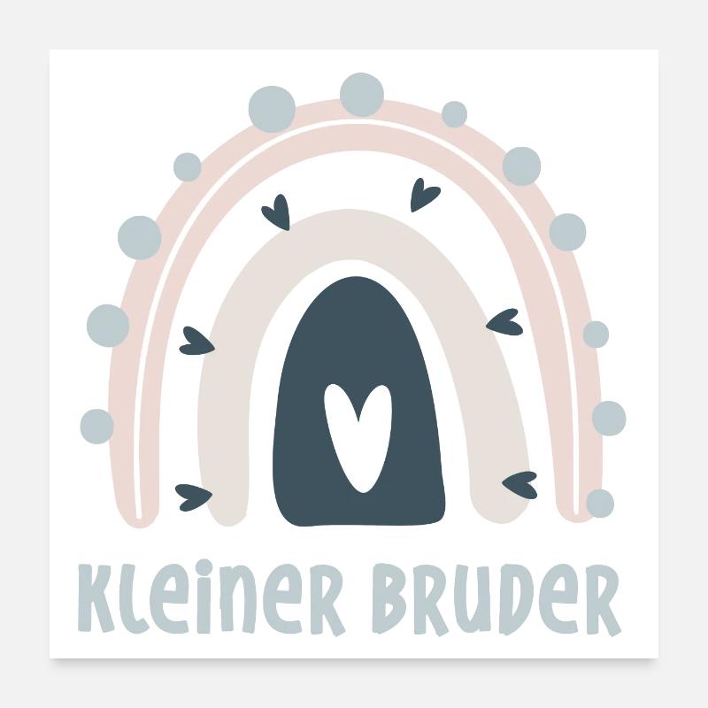 Kleiner Bruder Regenbogen Poster 60x60 cm
