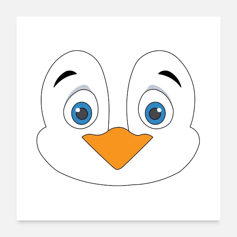 Joli visage de pingouin Poster 60 x 60 cm