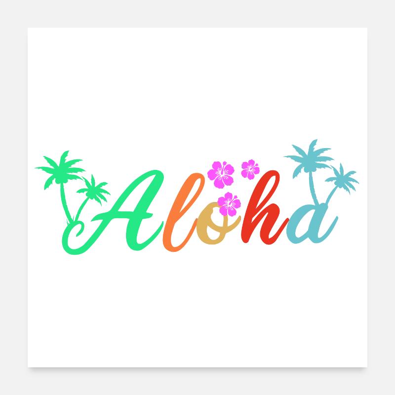 Hawaii Aloha Summer Beach Vacation Geschenkidee Poster 60x60 cm