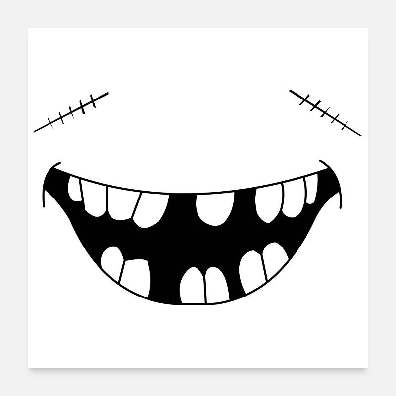 Zombie sorridente Poster 60x60 cm