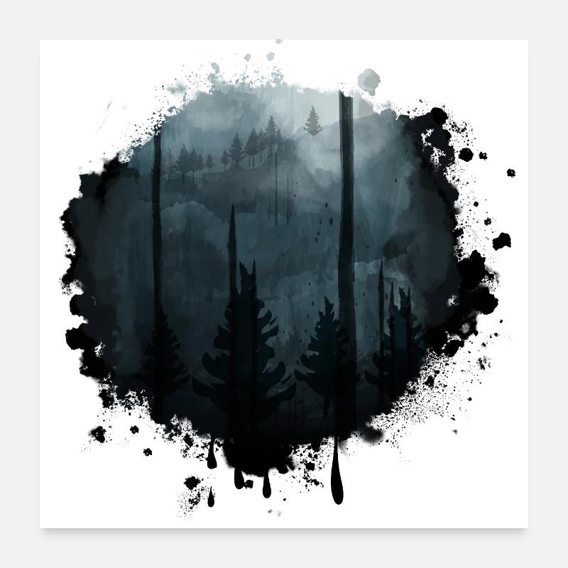 Dark forest Poster 24" x 24" (60x60 cm)