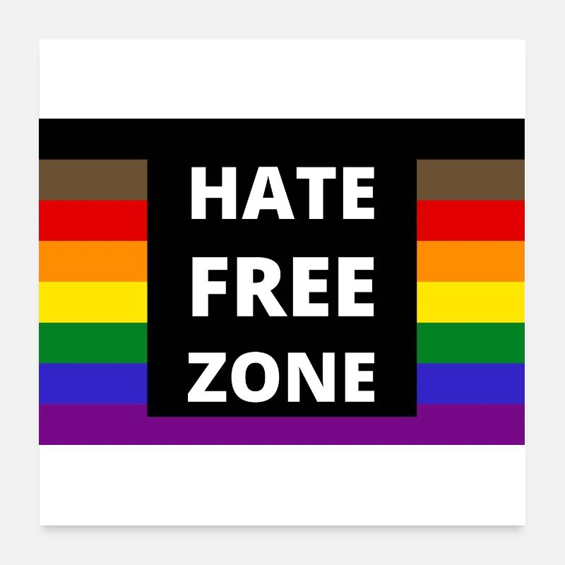 HATE FREE ZONE | queer Poster 24" x 24" (60x60 cm)
