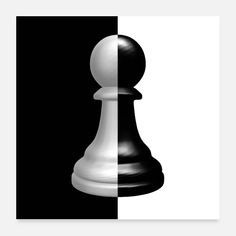 Échecs Ying Yang Poster 60 x 60 cm