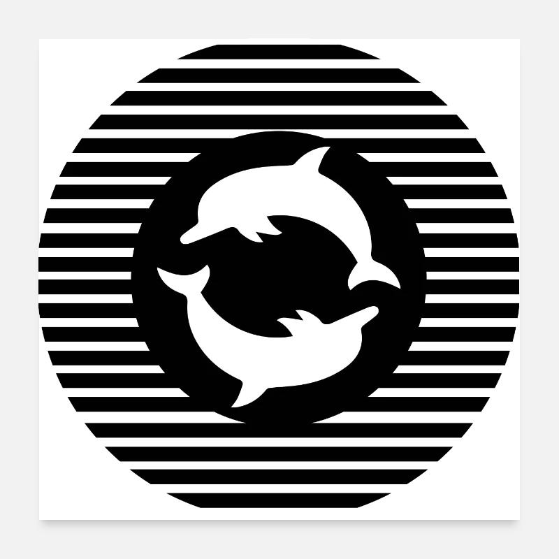 Dolphin dolphins Poster 24" x 24" (60x60 cm)