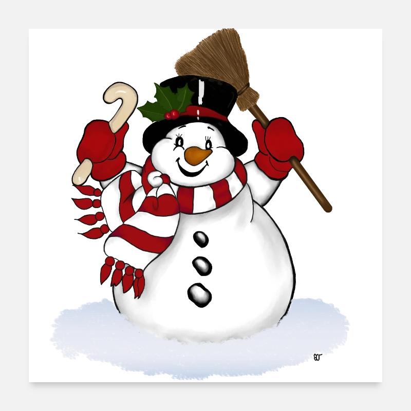 Schneemann Poster 60x60 cm