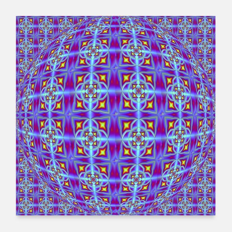 FRACTAL PATTERN LIGHT OP ART Poster 60x60 cm